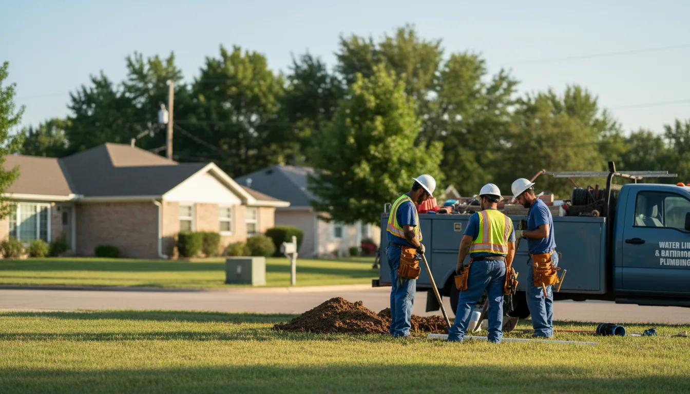 Residential water line and bathroom plumbing service in Buckingham, PA